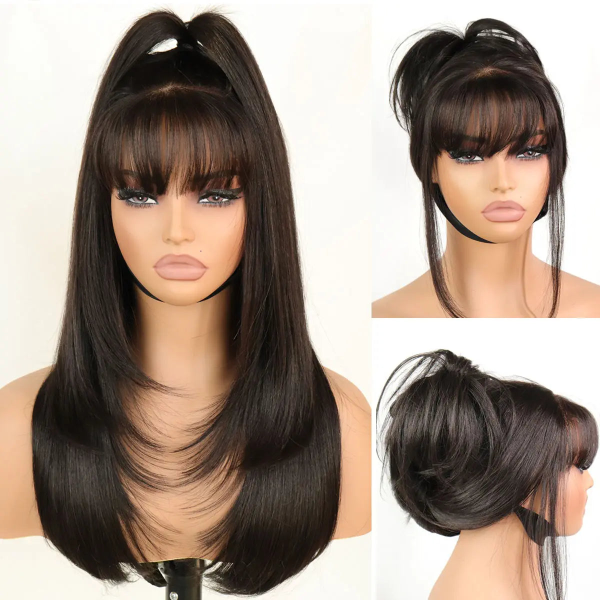 Perücke mit geradem, gestuftem Pony (6x4 Front Lace Style)